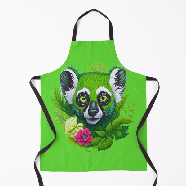 Item preview, Neon green Lemur face ,flowers and leaves 1 designed and sold by Gaurav Garg.