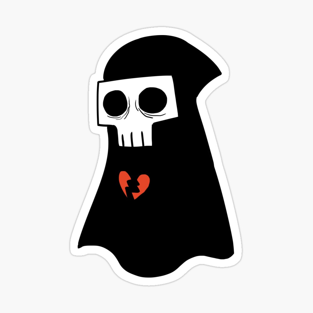 Bob the Ghost Heart Sticker — Grace Skeates Art