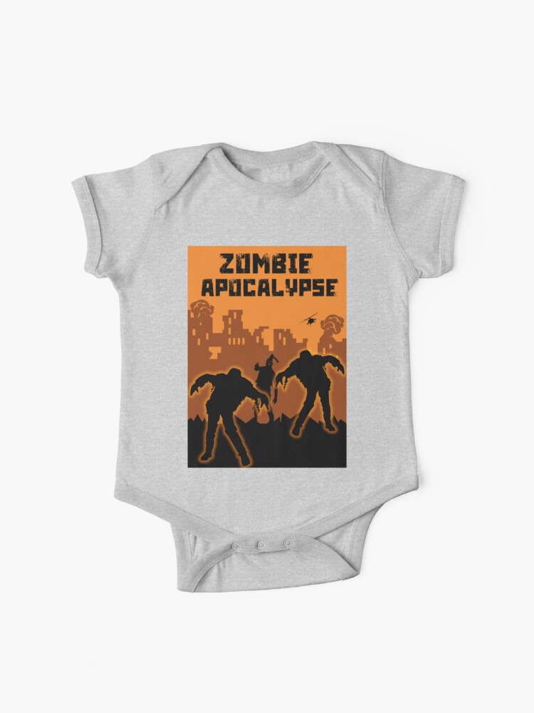 Halloween Zombie Evolution Orange Adult T-Shirt