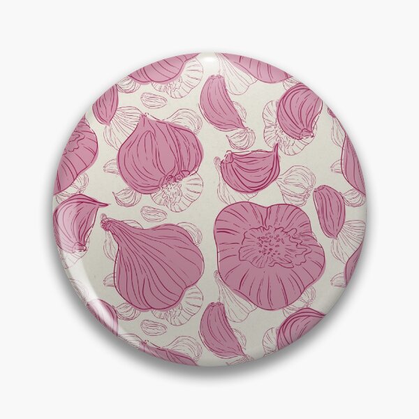 Item preview, Garlic Bulbs - Lino Print Style - Magenta  designed and sold by RosalieReeves.