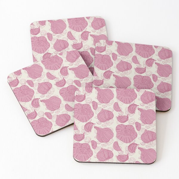 Item preview, Garlic Bulbs - Lino Print Style - Magenta  designed and sold by RosalieReeves.
