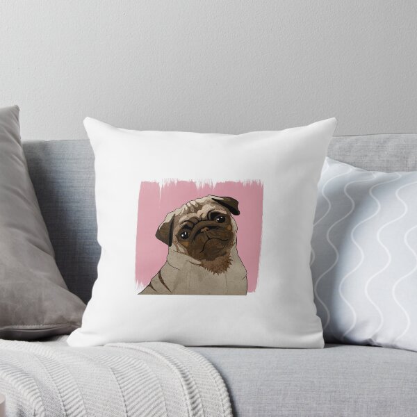 Item preview, Pink Pug - Cute pug on pink background designed and sold by CharlotteAnneStudio.