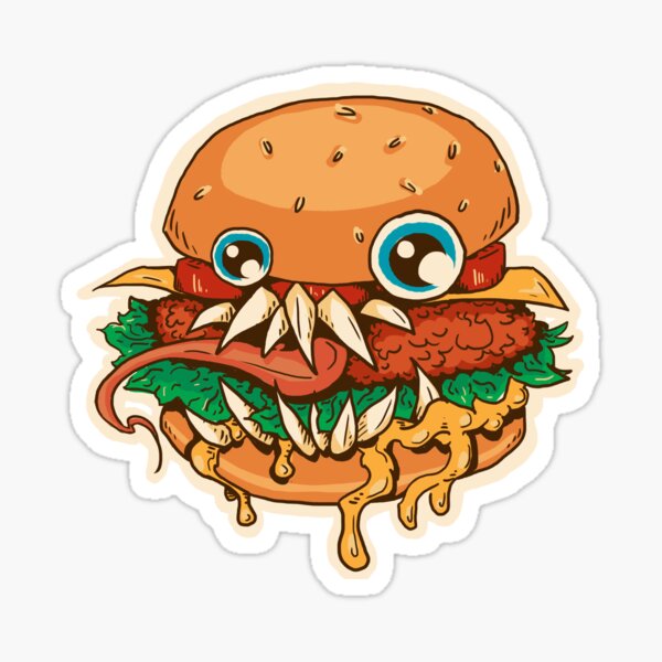 "Killer Burger" Sticker for Sale by purplexanax Redbubble