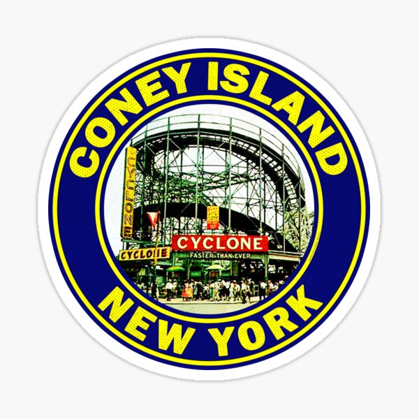 Coney Island New York Cyclone Roller Coaster Vintage Sticker
