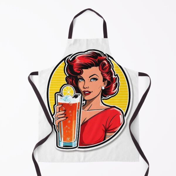 Item preview, Pop Art Redhead Beauty - Cocktail Time Sticker designed and sold by UrsaStick.