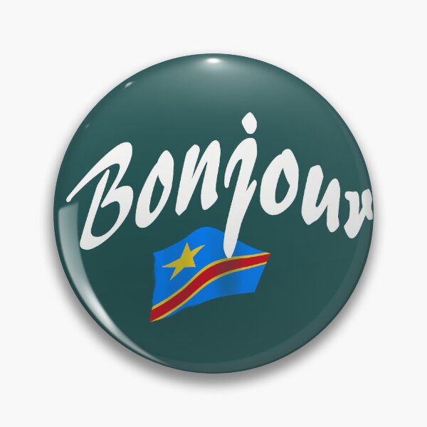 Item preview, Copy of Bonjour (hello in French) - Congo Flag designed and sold by lobodelnoir.