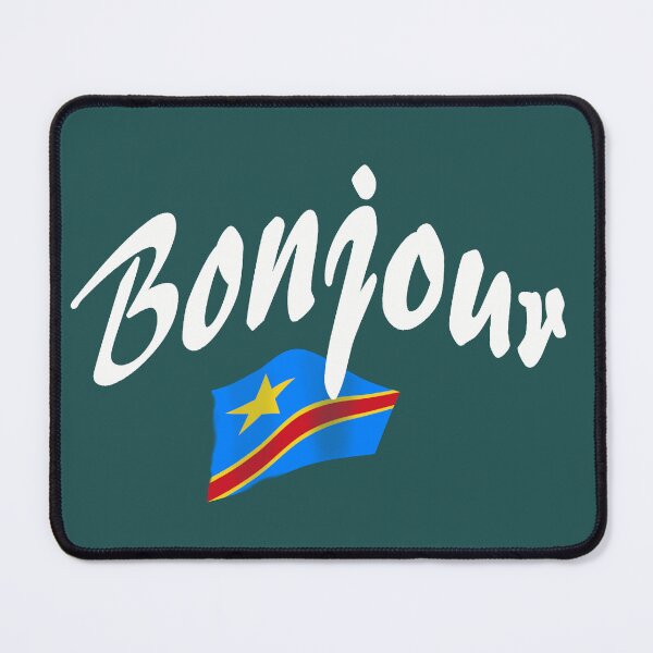 Item preview, Copy of Bonjour (hello in French) - Congo Flag designed and sold by lobodelnoir.