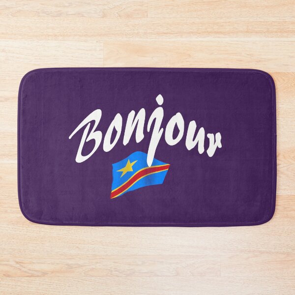 Item preview, Copy of Bonjour (hello in French) - Congo Flag designed and sold by lobodelnoir.