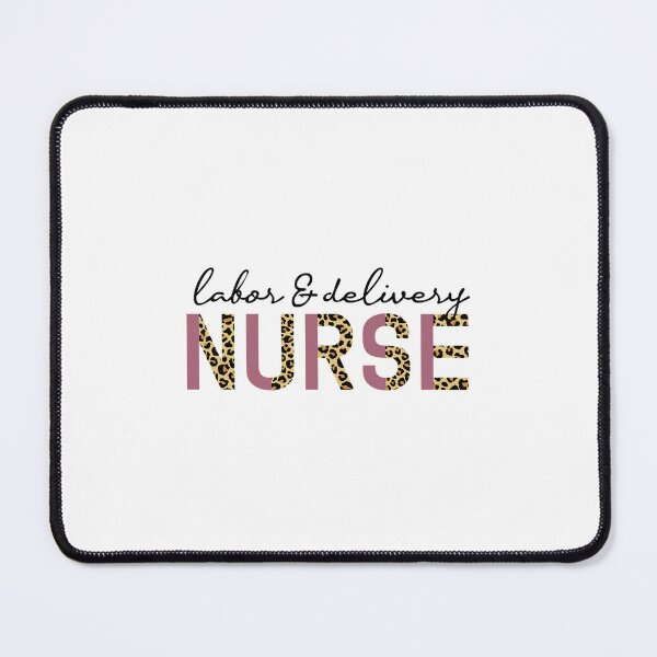 Item preview, Labor and delivery nurse Pastel pink and Cheetah print typographyL+D Nurse Leopard printGifts  designed and sold by farrerradley.