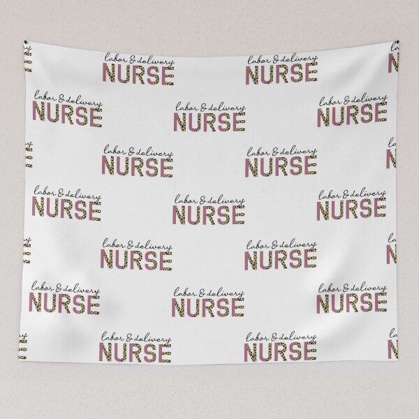 Item preview, Labor and delivery nurse Pastel pink and Cheetah print typographyL+D Nurse Leopard printGifts  designed and sold by farrerradley.