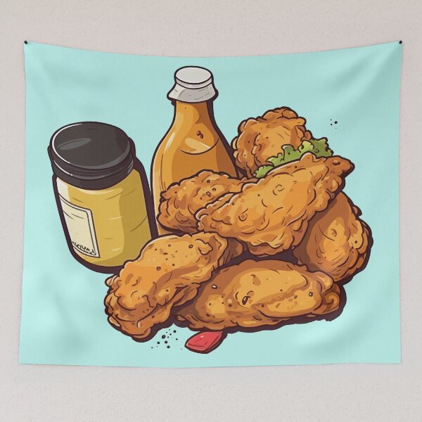 Item preview, Crispy Fried Chicken with Sauce designed and sold by Sleeygoy.