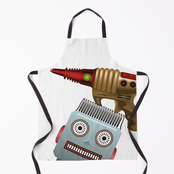 Item preview, High Definition Happy Retro Robot with his Laser Gun beautifully created drawings 60s 70s 80s memorabilia designed and sold by Billers Art.