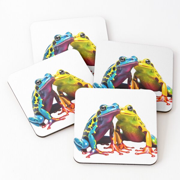 Item preview, Colorful poison frogs in love designed and sold by Art Happens.