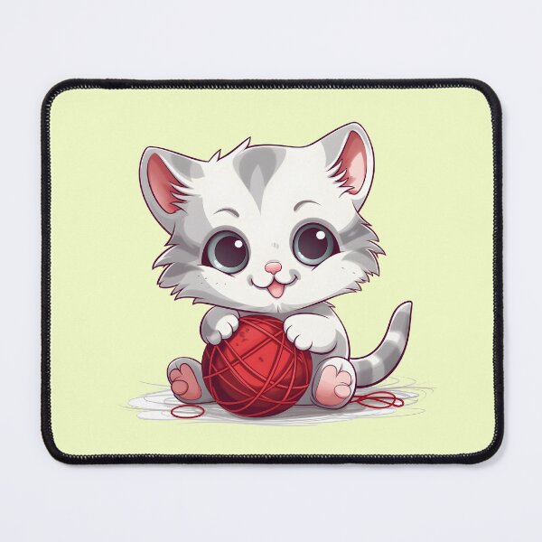 Item preview, Playful Paws - Sweet Kitty with Thread Ball Sticker designed and sold by UrsaStick.