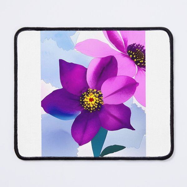 Item preview, Vibrant flowers bloom on blue canvas designed and sold by newfangledts.