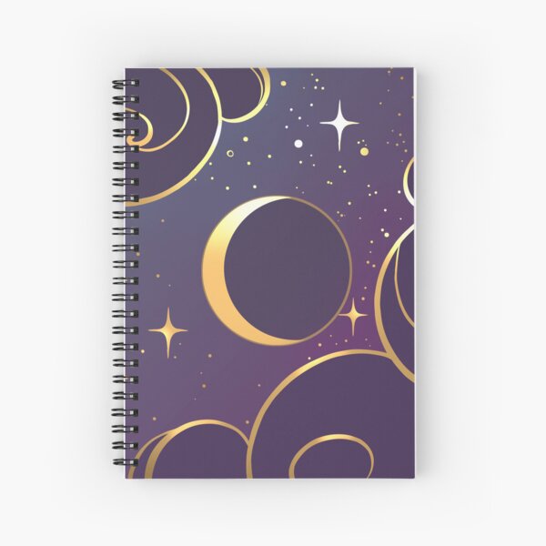 Golden Moons : Crescent Spiral Notebook