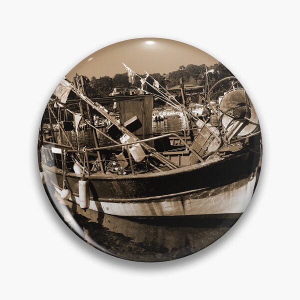Item preview, Seascape of Niel Moored Boats in sepia designed and sold by FotoMahieu.