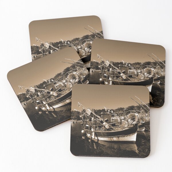 Item preview, Seascape of Niel Moored Boats in sepia designed and sold by FotoMahieu.