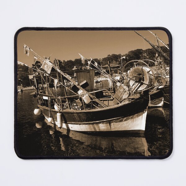 Item preview, Seascape of Niel Moored Boats in sepia designed and sold by FotoMahieu.
