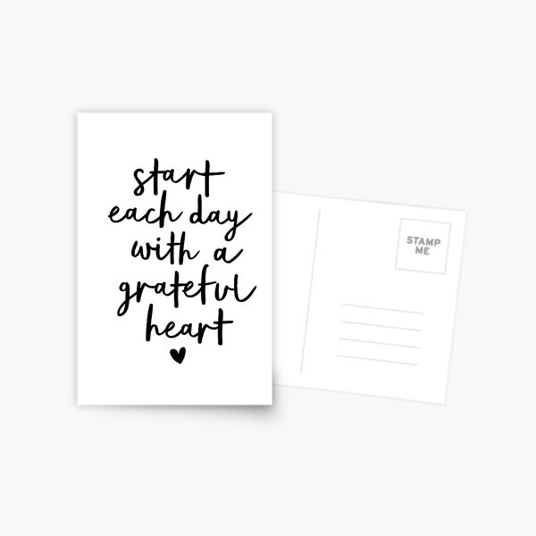 Start Each Day with a Grateful Heart Postcard