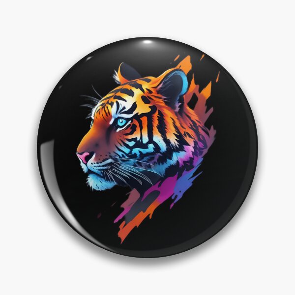Item preview, Tiger, head, drawing, neon, colours designed and sold by Hypershirty.
