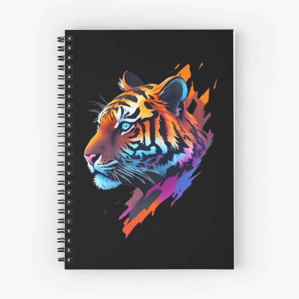 Item preview, Tiger, head, drawing, neon, colours designed and sold by Hypershirty.