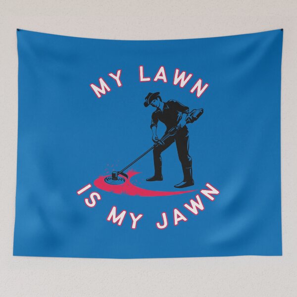 Item preview, My Lawn Is My Jawn Blue Red designed and sold by AlpacaSmokes.