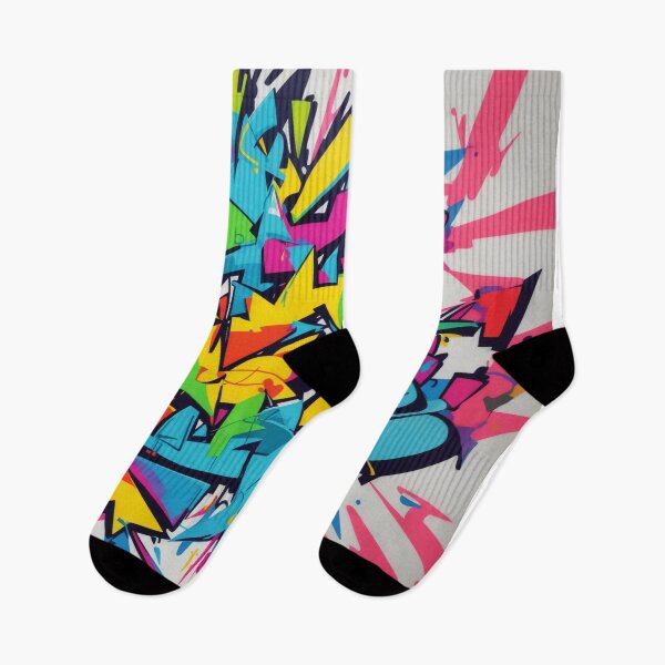 Item preview, A vibrant, abstract graffiti sticker with a bold, angular design. designed and sold by RedArtG09.