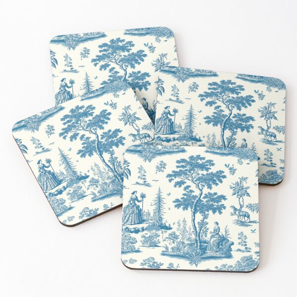 Item preview, Toile de jouy - bleu designed and sold by hamptonstyle.