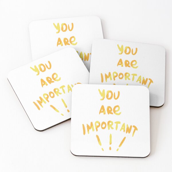 Item preview, You are important! Motivation, self care text. Bright yellow Words designed and sold by ElishasArt17.