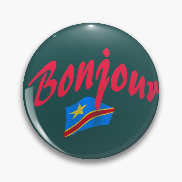 Item preview, Bonjour (hello in French) - Congo Flag designed and sold by lobodelnoir.