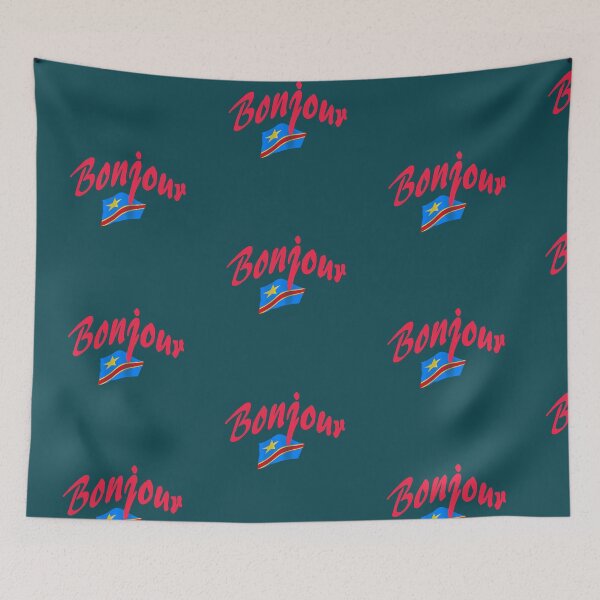 Item preview, Bonjour (hello in French) - Congo Flag designed and sold by lobodelnoir.