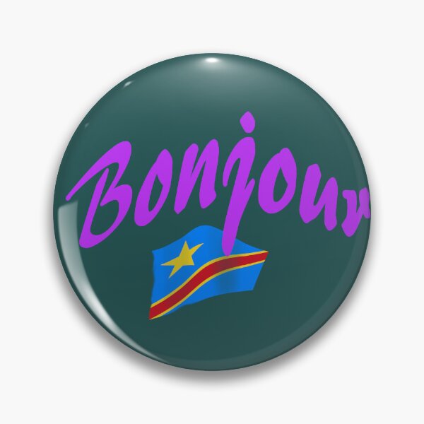 Item preview, Bonjour (hello in French) - Congo Flag designed and sold by lobodelnoir.