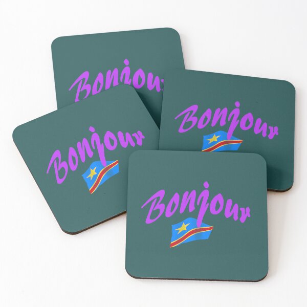 Item preview, Bonjour (hello in French) - Congo Flag designed and sold by lobodelnoir.