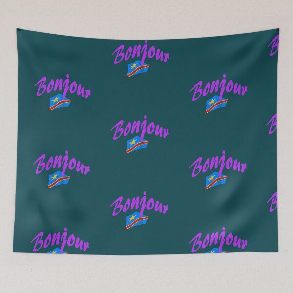 Item preview, Bonjour (hello in French) - Congo Flag designed and sold by lobodelnoir.