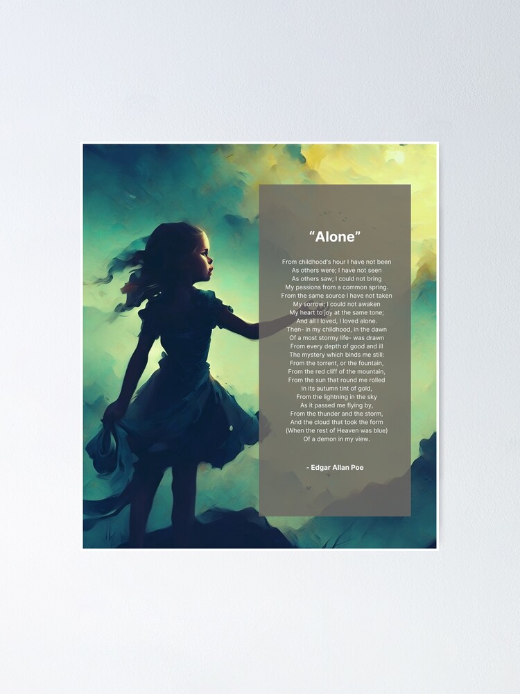 Thumbnail 2 of 3, Poster, "Alone" is a poem written by Edgar Allan Poe designed and sold by cokemann.