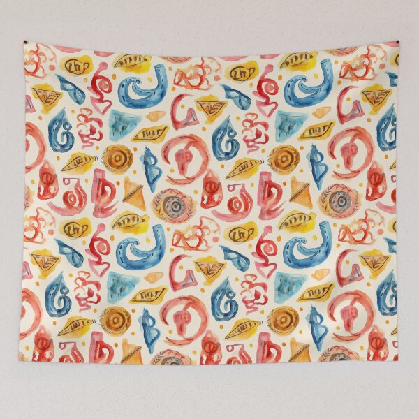 Item preview, Colorful Watercolor Pattern with Eclectic Shapes designed and sold by GiveMeMood.