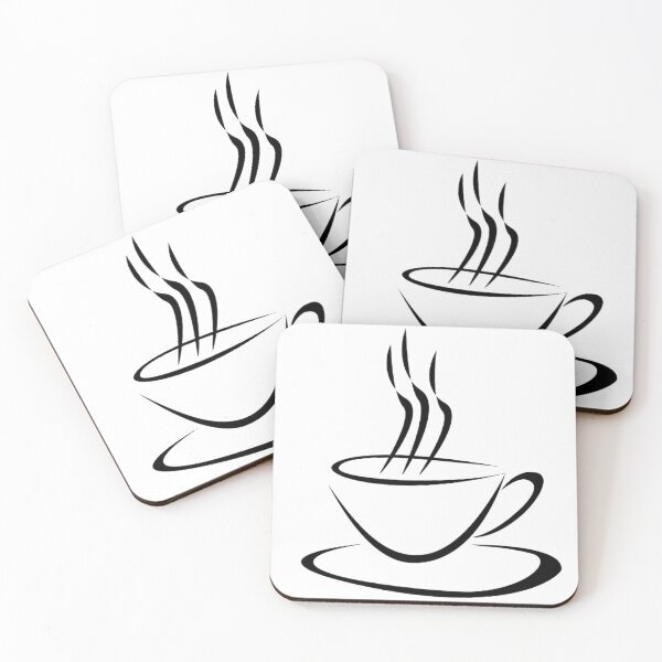 Item preview, Hot Coffee- Black and White- Sticker designed and sold by SplashyInk.
