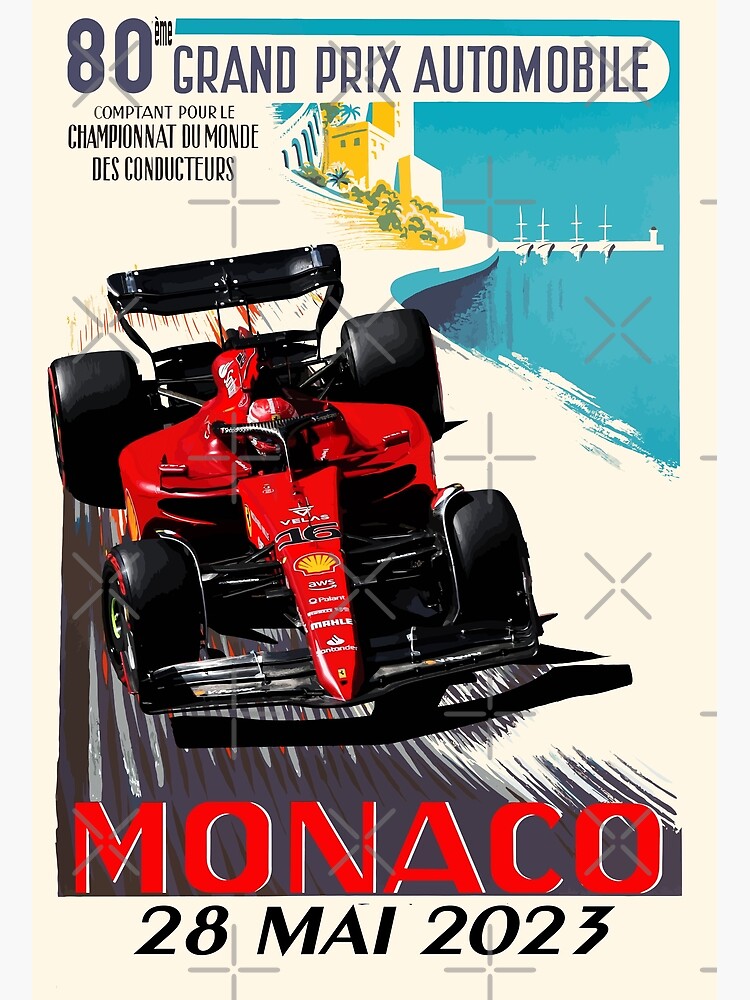 Poster for Sale avec l'œuvre « Affiche du Grand Prix de Monaco 1965 » de  l'artiste retrographics