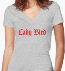 Lady Bird logo Women's Fitted V-Neck T-Shirt