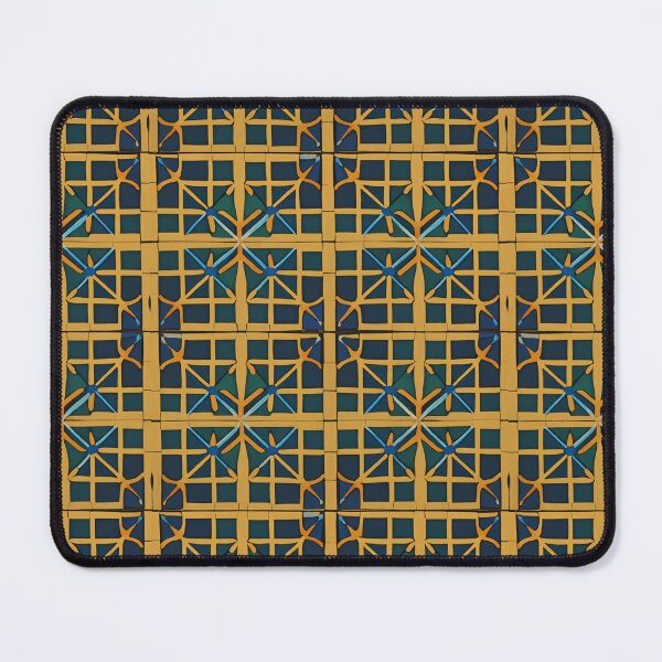 Item preview, Retro Tile Pattern yellow, dark green and dark blue designed and sold by RetroTile.