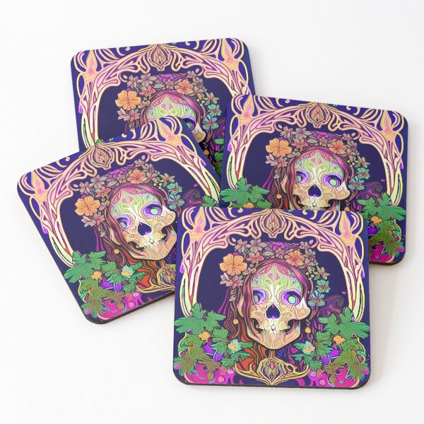 Item preview, Trippy Psychedelic Art Nouveau Skull 1 designed and sold by Benito Del Ray.