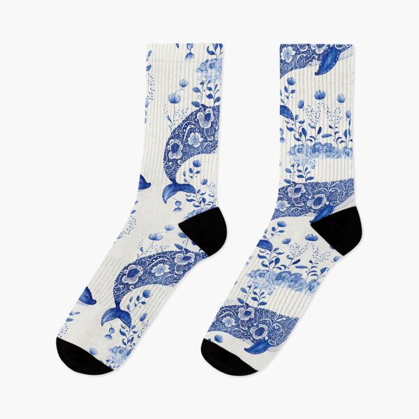 Item preview, Majestic sea whale in navy blue II designed and sold by hamptonstyle.