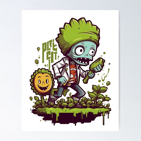 Zombie Art, Plants Vs Zombies, Vintage, Plants, Drawings - Pvz