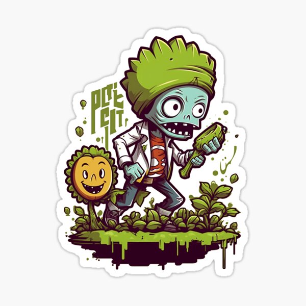 Zombie Series "zombie grow plant" : Plants vs Zombies Sticker
