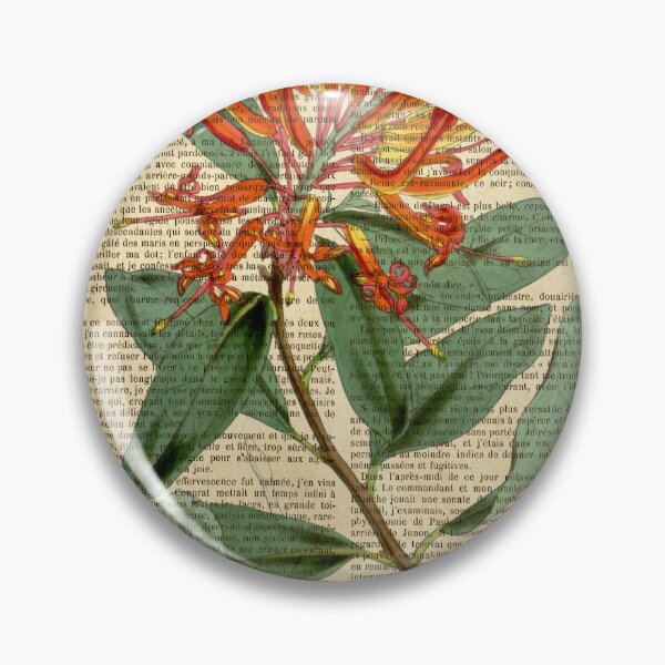 Item preview, Botanical print, on old book page designed and sold by Art by Lilia.
