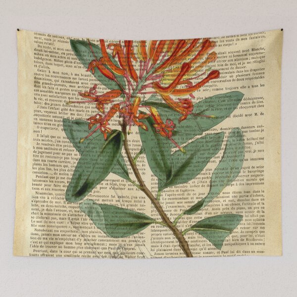 Item preview, Botanical print, on old book page designed and sold by Art by Lilia.