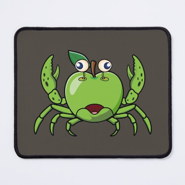 Item preview, Green apple on a crabby fish creature designed and sold by Donutlovers.