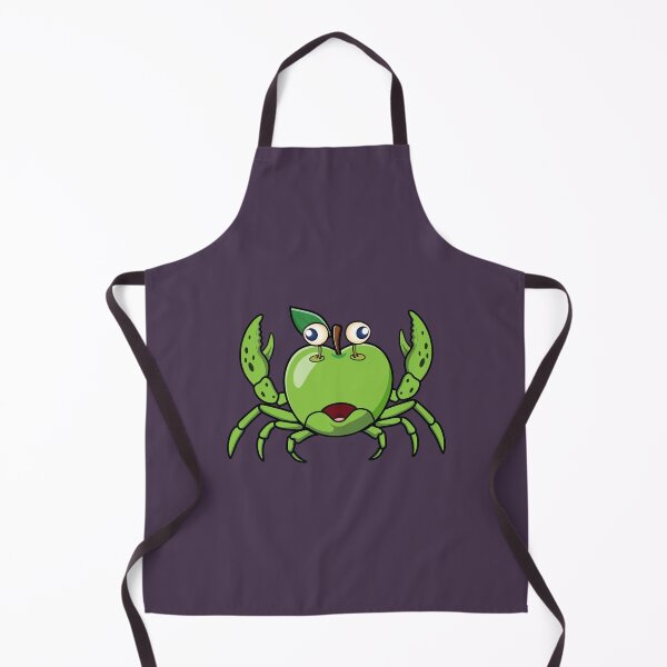 Item preview, Green apple on a crabby fish creature designed and sold by Donutlovers.