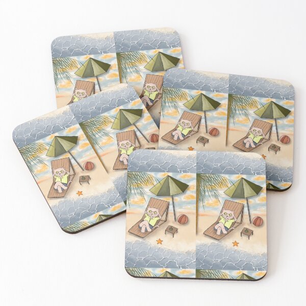 Item preview, A Cat with Summer comfortable at the beach Art  designed and sold by LifeTU.